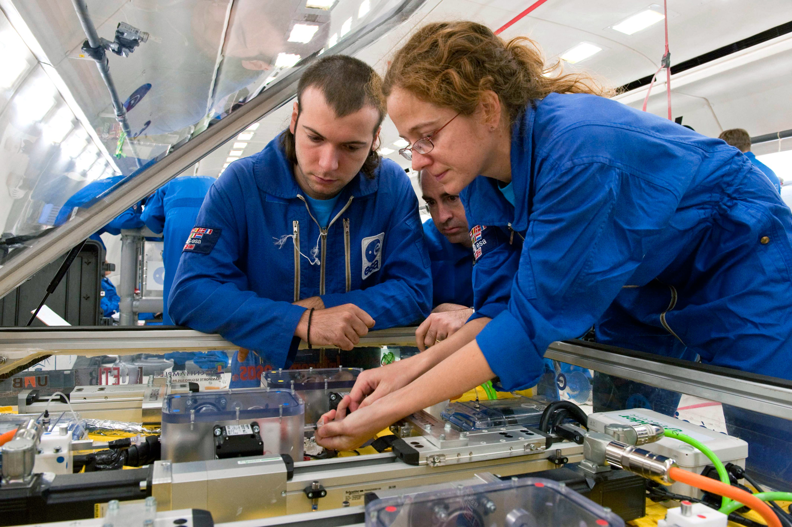 The Spanish team working on their experiment