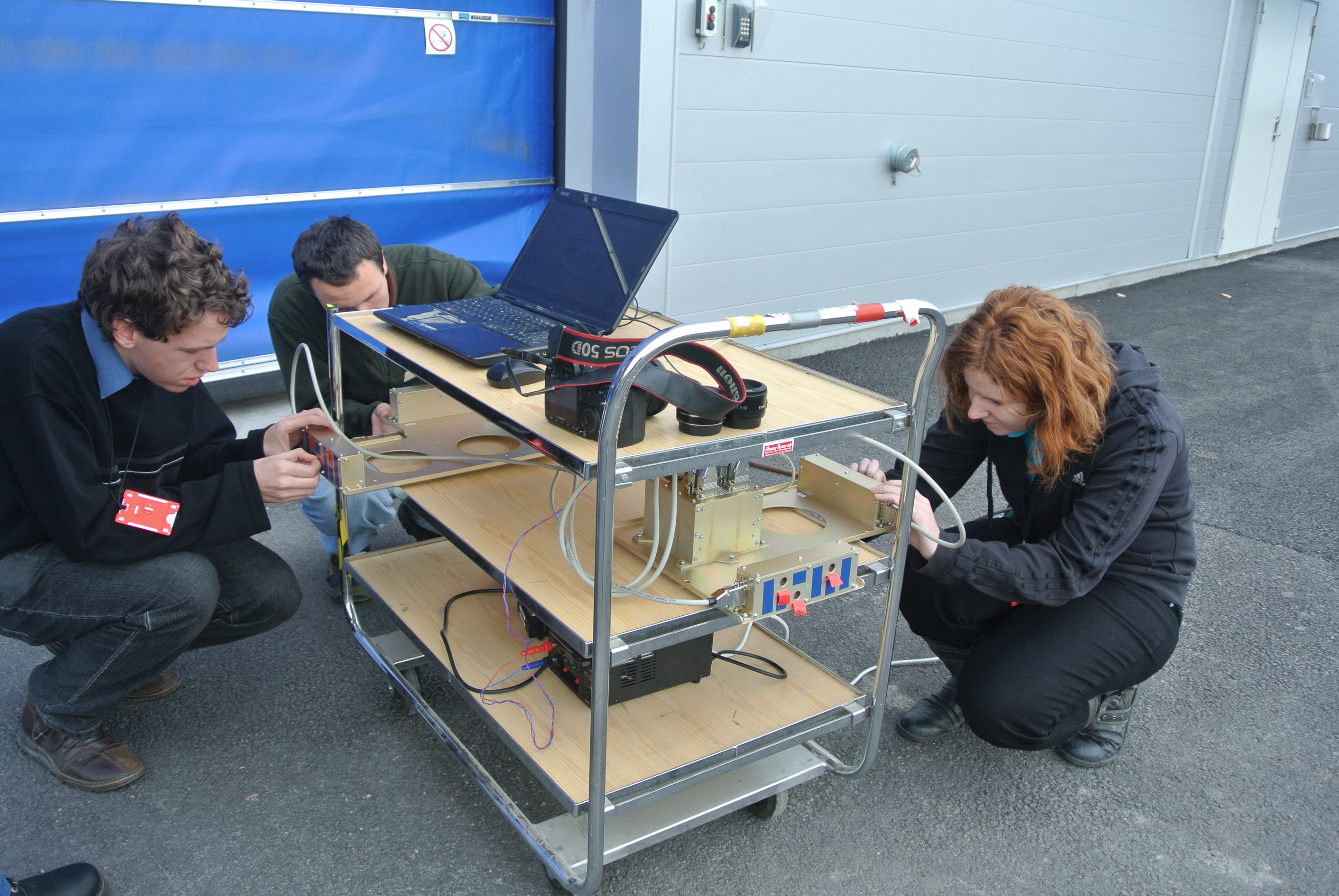 Daemon team testing their sensors outside