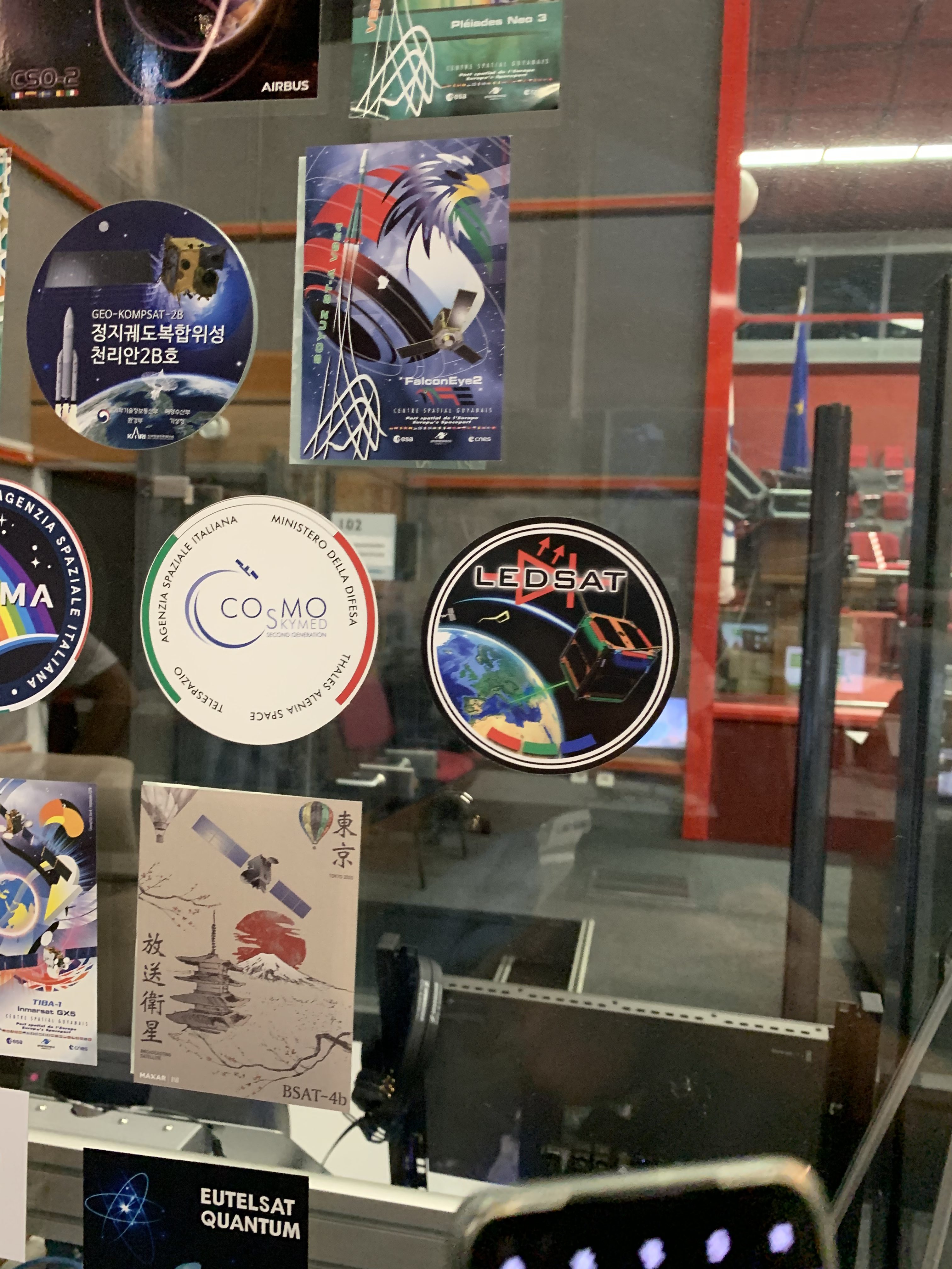 The LEDSAT team also placed their mission patch on the mission patch wall as tradition states when you launch from Europe's Space port