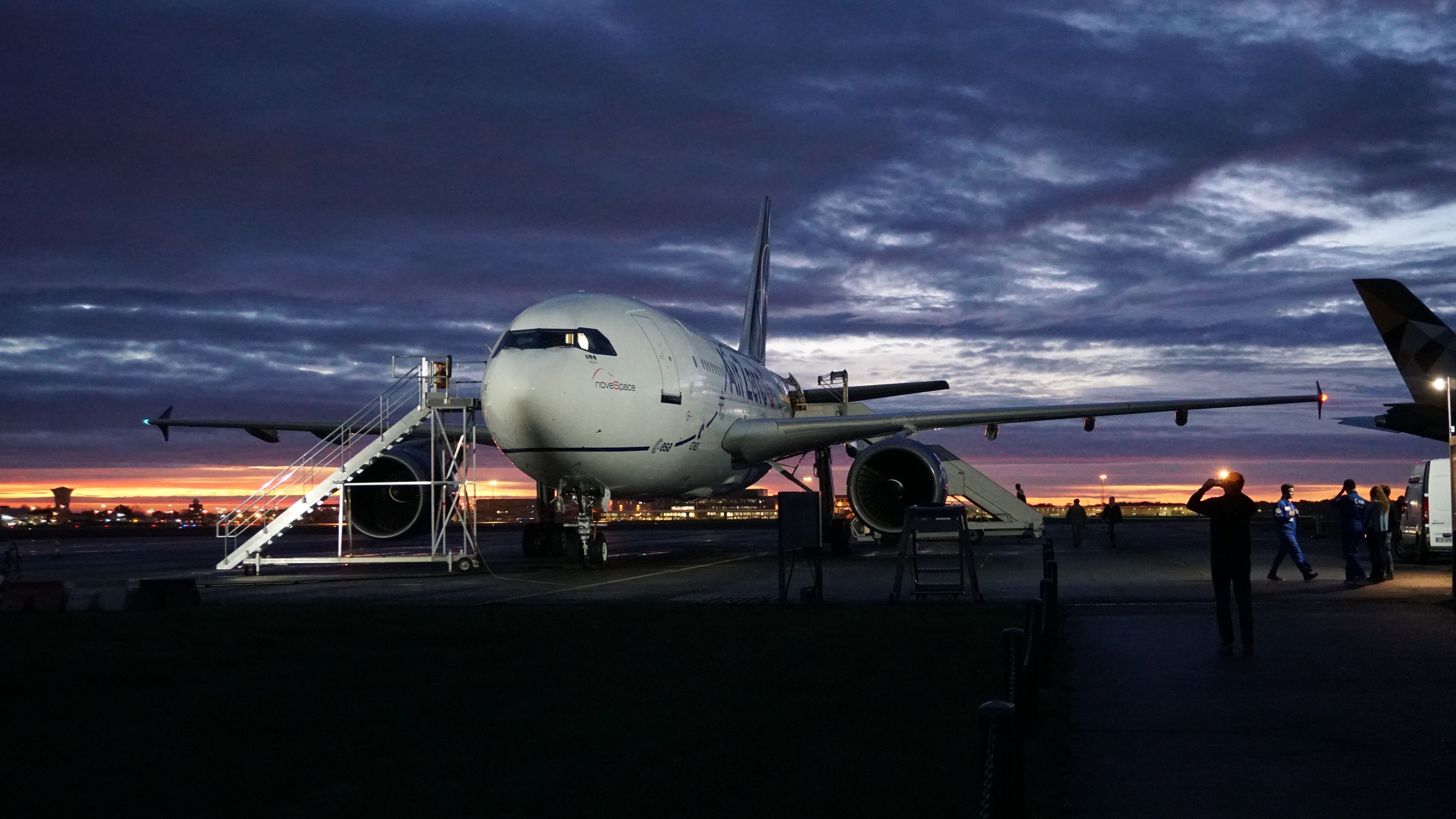 Early morning flight in Novespace premises