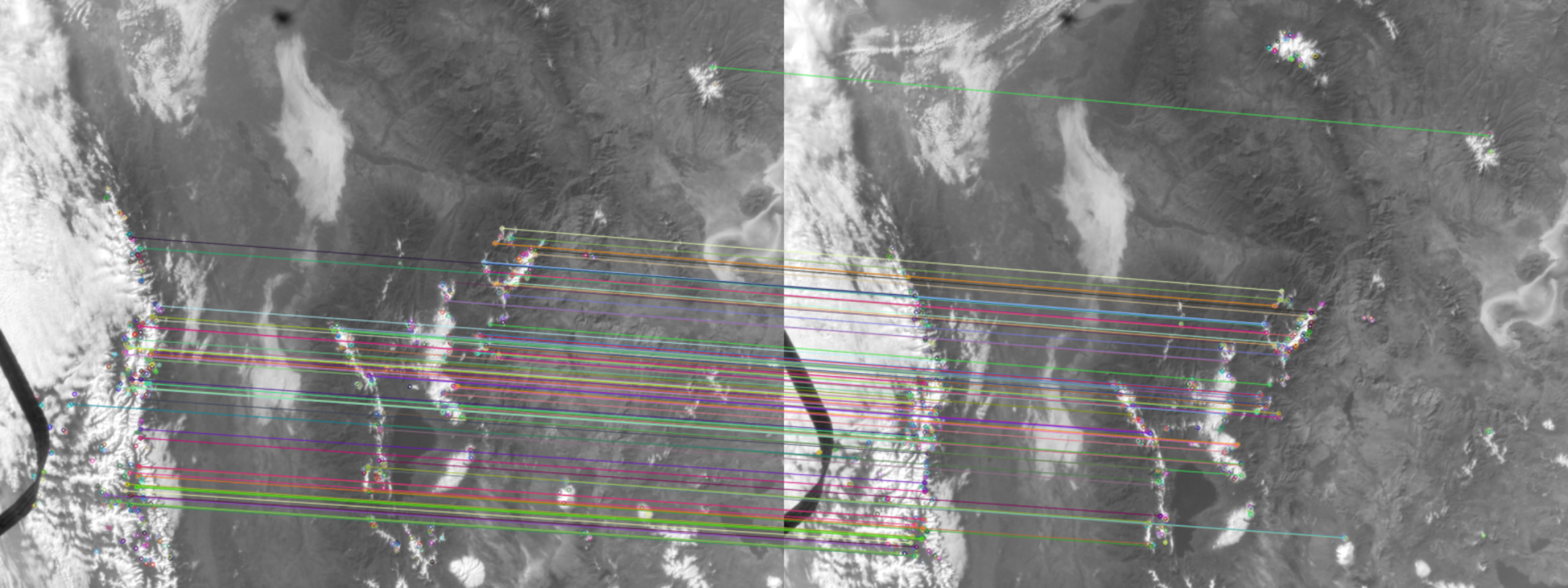 Feature extraction example taken from images captured by the Astro Pis