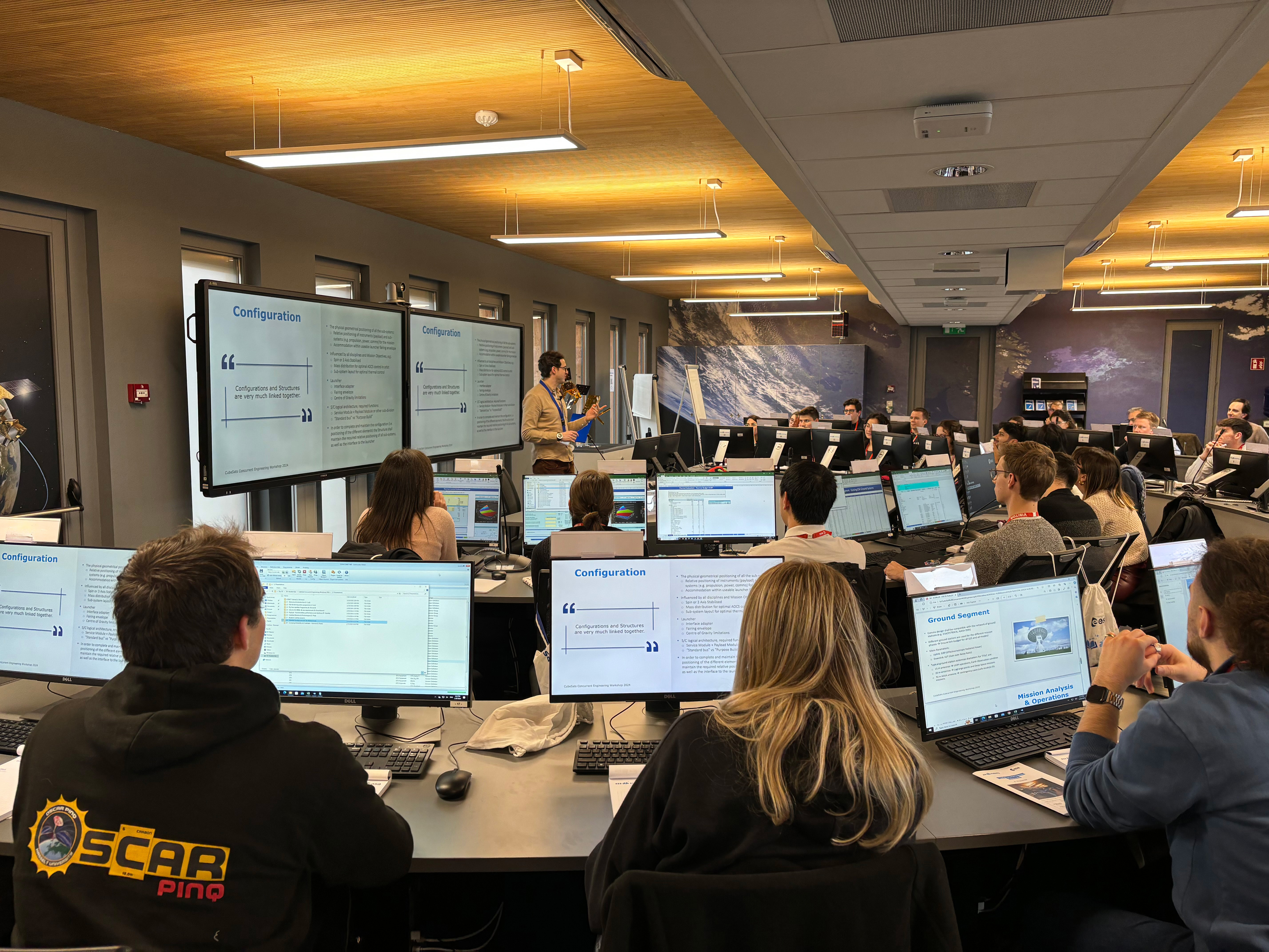 ESA expert lecturing during CubeSat Concurrent Engineering Workshop 2024