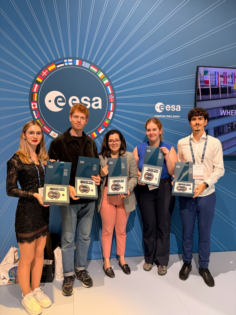 ESA sponsored students at the ESA stand
